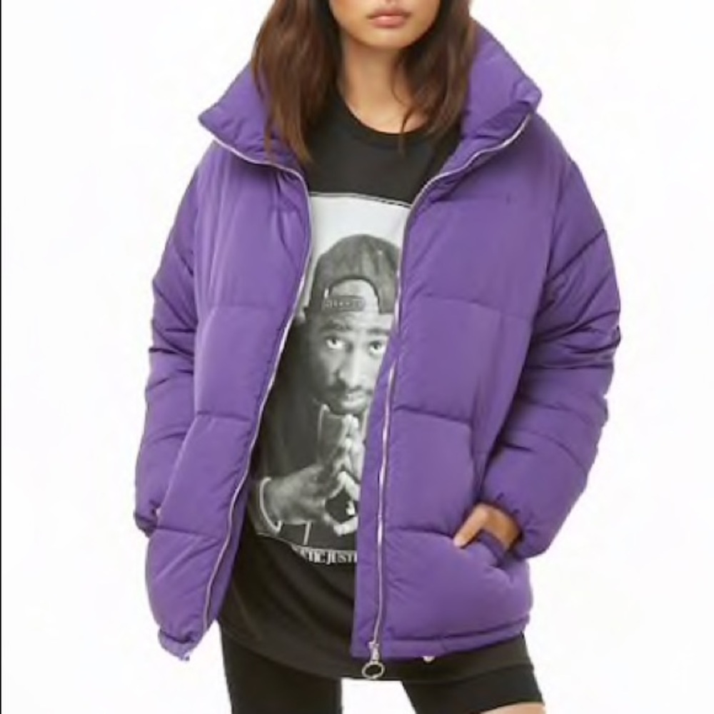 Forever 21 Purple Puffer Jacket
